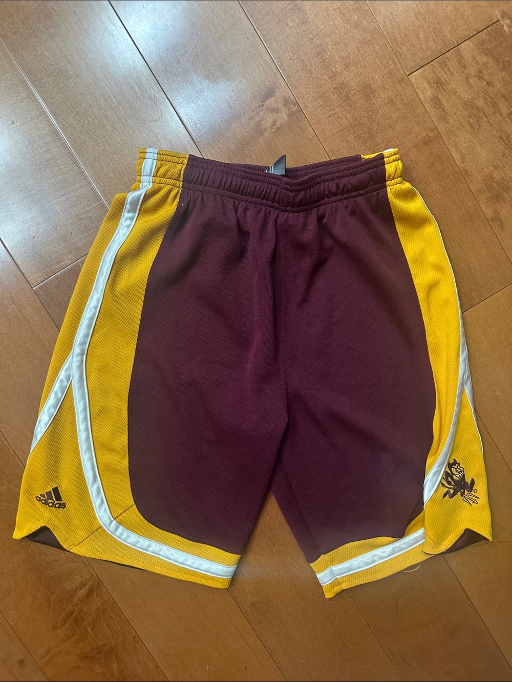 adidas Boy’s ASU Maroon and Gold Athletic Basketball Shorts